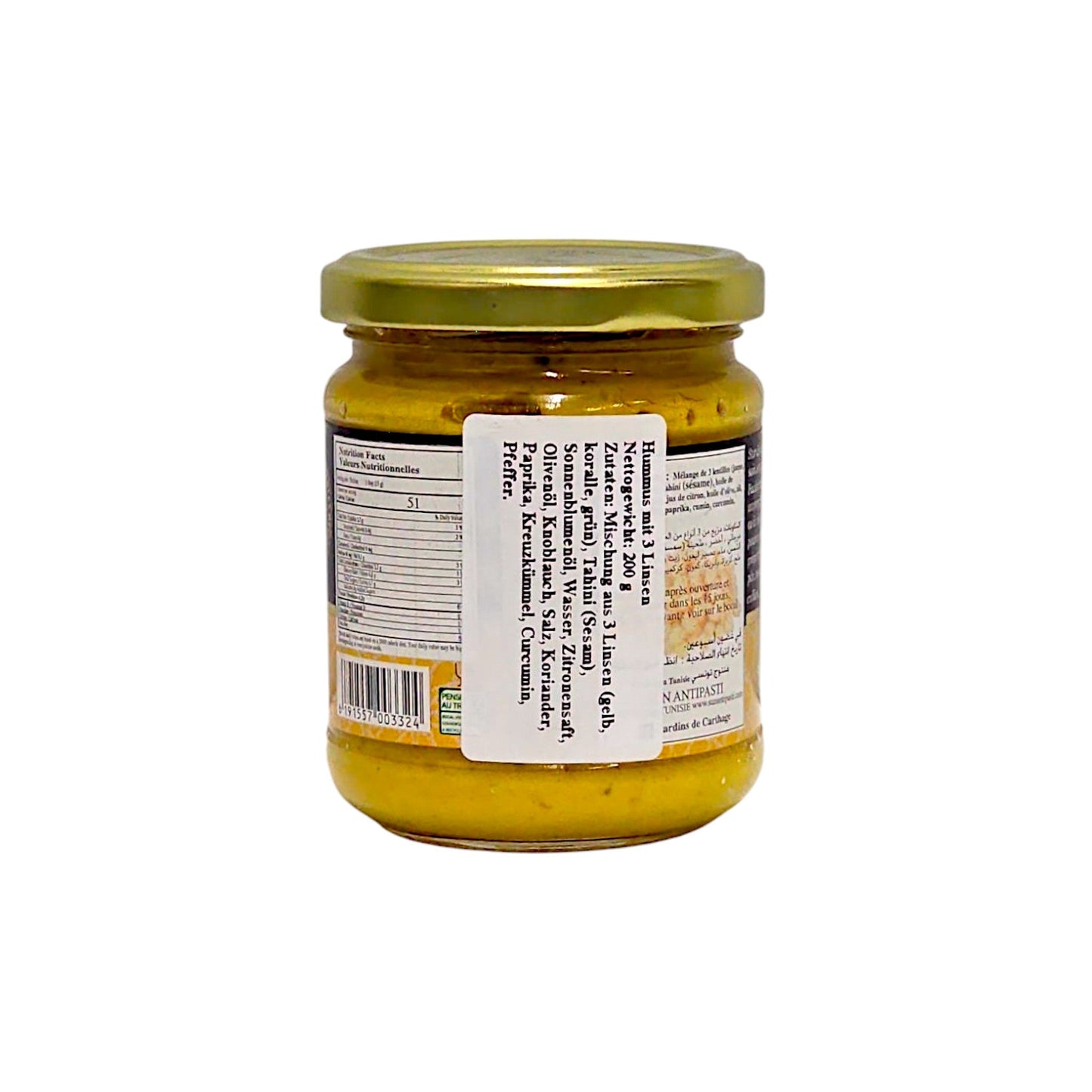 Hummus mit 3 Linsen 200g im Glas