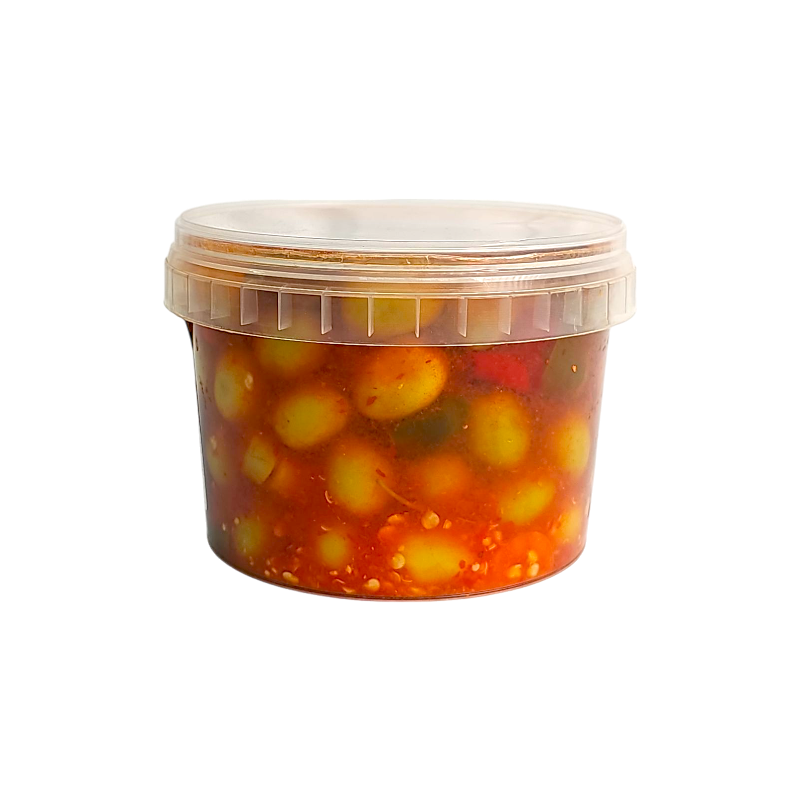 Marokkanische Scharfe Grüne Oliven mit Kern 650g