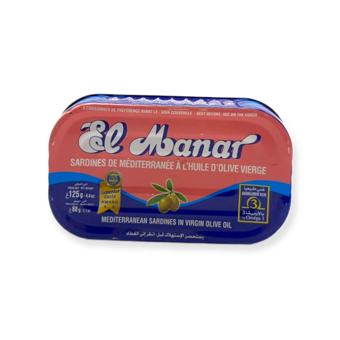 Tunesische Sardinen in nativem Olivenöl 125g Dose