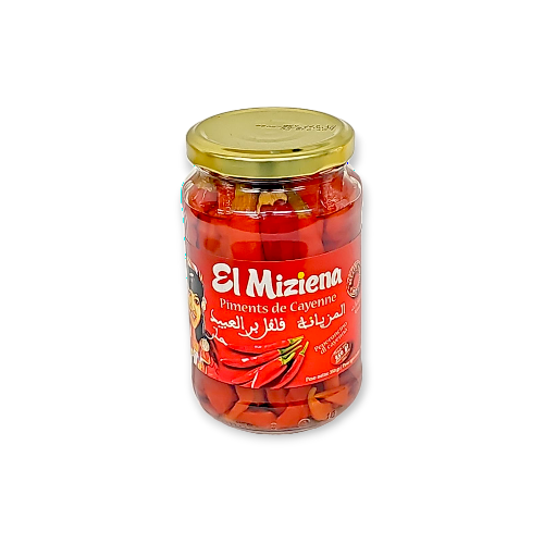 Rote Cayennepfeffer Schoten in Salzlake 350g Glas