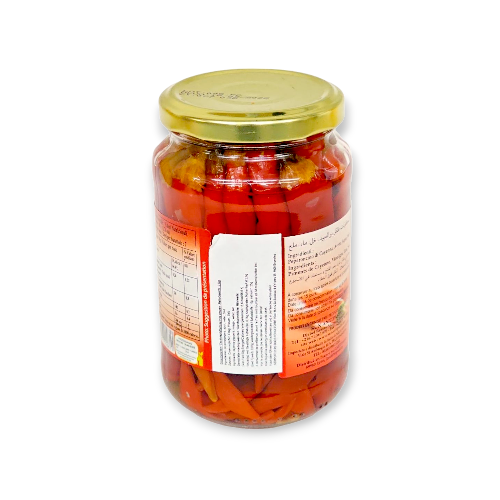 Rote Cayennepfeffer Schoten in Salzlake 350g Glas